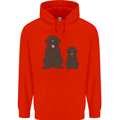 Newfoundland Dog With Puppy Mens 80% Cotton Hoodie Bright Red