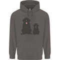Newfoundland Dog With Puppy Mens 80% Cotton Hoodie Charcoal
