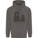 Newfoundland Dog With Puppy Mens 80% Cotton Hoodie Charcoal