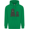 Newfoundland Dog With Puppy Mens 80% Cotton Hoodie Irish Green