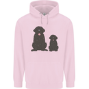 Newfoundland Dog With Puppy Mens 80% Cotton Hoodie Light Pink