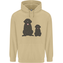 Newfoundland Dog With Puppy Mens 80% Cotton Hoodie Sand