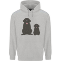 Newfoundland Dog With Puppy Mens 80% Cotton Hoodie Sports Grey