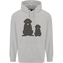 Newfoundland Dog With Puppy Mens 80% Cotton Hoodie Sports Grey