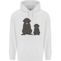 Newfoundland Dog With Puppy Mens 80% Cotton Hoodie White