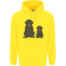 Newfoundland Dog With Puppy Mens 80% Cotton Hoodie Yellow
