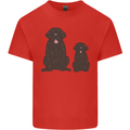 Newfoundland Dog With Puppy Mens Cotton T-Shirt Tee Top Red