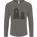 Newfoundland Dog With Puppy Mens Long Sleeve T-Shirt Charcoal