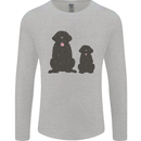Newfoundland Dog With Puppy Mens Long Sleeve T-Shirt Sports Grey