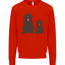 Newfoundland Dog With Puppy Mens Sweatshirt Jumper Bright Red