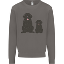 Newfoundland Dog With Puppy Mens Sweatshirt Jumper Charcoal