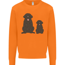 Newfoundland Dog With Puppy Mens Sweatshirt Jumper Orange