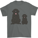 Newfoundland Dog With Puppy Mens T-Shirt 100% Cotton Charcoal