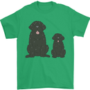 Newfoundland Dog With Puppy Mens T-Shirt 100% Cotton Irish Green