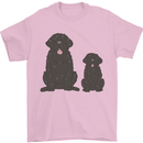 Newfoundland Dog With Puppy Mens T-Shirt 100% Cotton Light Pink