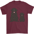 Newfoundland Dog With Puppy Mens T-Shirt 100% Cotton Maroon