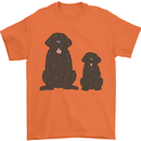 Newfoundland Dog With Puppy Mens T-Shirt 100% Cotton Orange