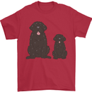 Newfoundland Dog With Puppy Mens T-Shirt 100% Cotton Red