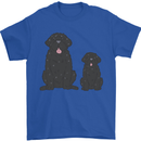Newfoundland Dog With Puppy Mens T-Shirt 100% Cotton Royal Blue