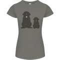 Newfoundland Dog With Puppy Womens Petite Cut T-Shirt Charcoal