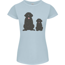 Newfoundland Dog With Puppy Womens Petite Cut T-Shirt Light Blue