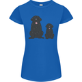 Newfoundland Dog With Puppy Womens Petite Cut T-Shirt Royal Blue