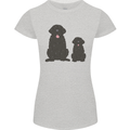 Newfoundland Dog With Puppy Womens Petite Cut T-Shirt Sports Grey