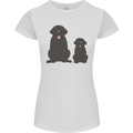 Newfoundland Dog With Puppy Womens Petite Cut T-Shirt White