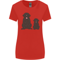 Newfoundland Dog With Puppy Womens Wider Cut T-Shirt Red