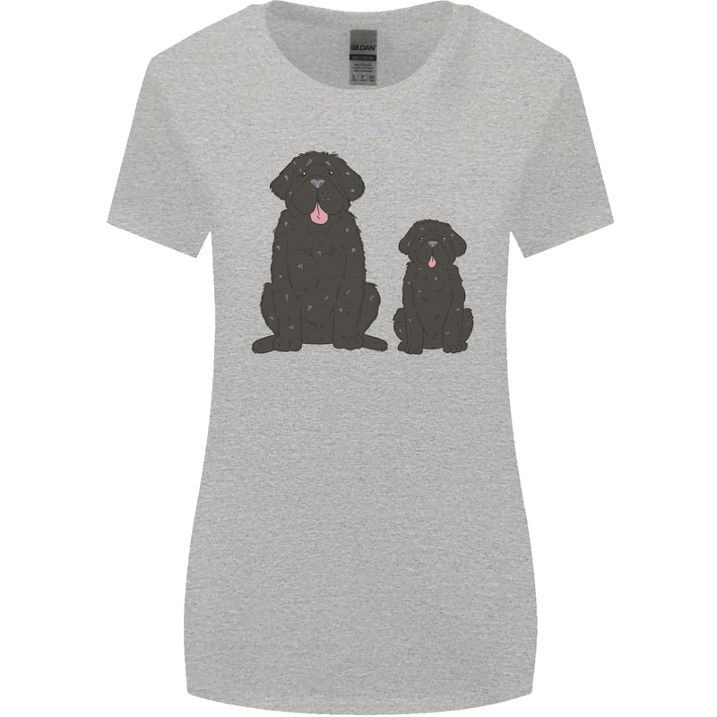 Newfoundland Dog With Puppy Womens Wider Cut T-Shirt Sports Grey