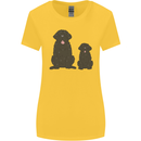 Newfoundland Dog With Puppy Womens Wider Cut T-Shirt Yellow