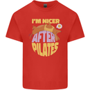 Nicer After Pilates Funny Yoga Dog Kids T-Shirt Childrens Red
