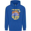 Nicer After Pilates Funny Yoga Dog Mens 80% Cotton Hoodie Royal Blue