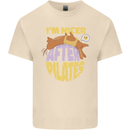 Nicer After Pilates Funny Yoga Dog Mens Cotton T-Shirt Tee Top Natural