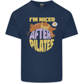 Nicer After Pilates Funny Yoga Dog Mens Cotton T-Shirt Tee Top Navy Blue
