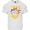 Nicer After Pilates Funny Yoga Dog Mens Cotton T-Shirt Tee Top White