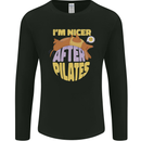 Nicer After Pilates Funny Yoga Dog Mens Long Sleeve T-Shirt Black