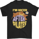 Nicer After Pilates Funny Yoga Dog Mens T-Shirt 100% Cotton Black