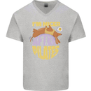 Nicer After Pilates Funny Yoga Dog Mens V-Neck Cotton T-Shirt Sports Grey