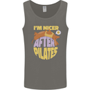 Nicer After Pilates Funny Yoga Dog Mens Vest Tank Top Charcoal