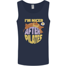 Nicer After Pilates Funny Yoga Dog Mens Vest Tank Top Navy Blue