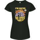 Nicer After Pilates Funny Yoga Dog Womens Petite Cut T-Shirt Black