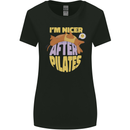 Nicer After Pilates Funny Yoga Dog Womens Wider Cut T-Shirt Black