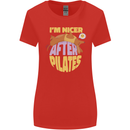 Nicer After Pilates Funny Yoga Dog Womens Wider Cut T-Shirt Red