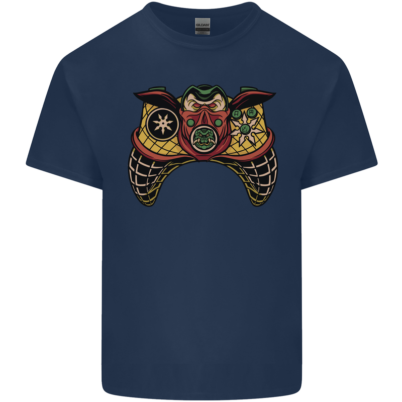 Ninja Joypad Joystick Video Games Gamer Gaming Mens Cotton T-Shirt Tee Top Navy Blue