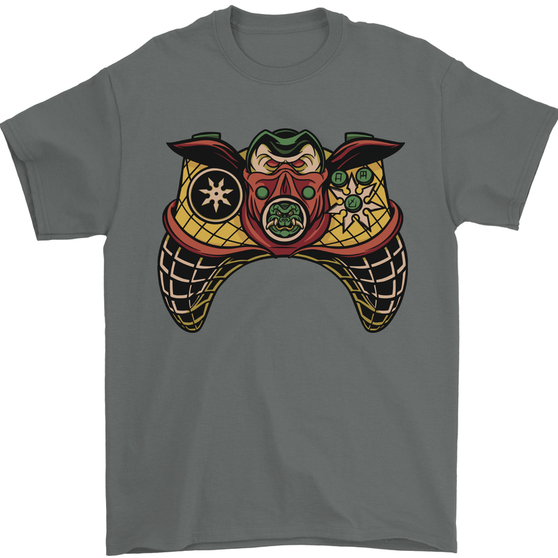 Ninja Joypad Joystick Video Games Gamer Gaming Mens T-Shirt 100% Cotton Charcoal