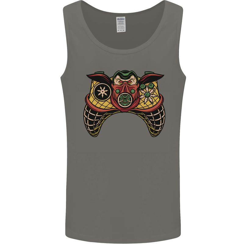 Ninja Joypad Joystick Video Games Gamer Gaming Mens Vest Tank Top Charcoal