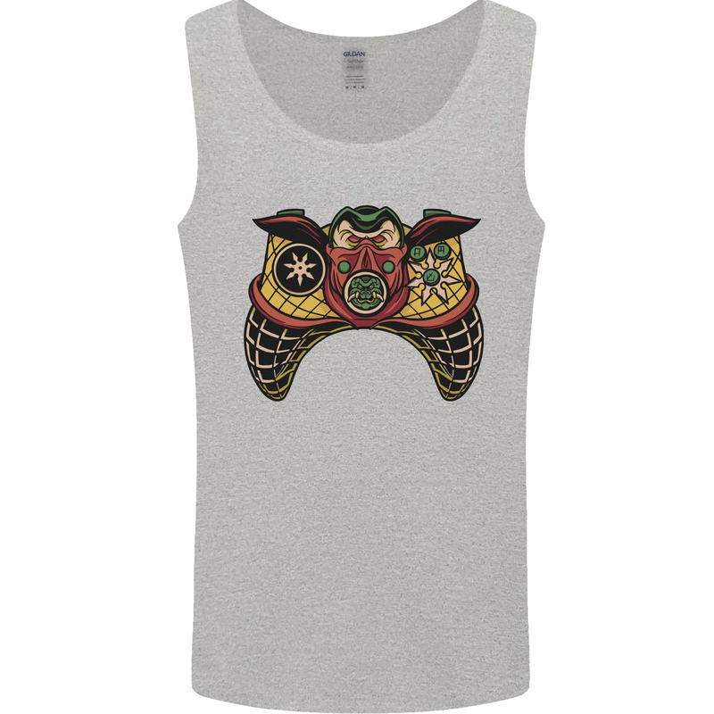 Ninja Joypad Joystick Video Games Gamer Gaming Mens Vest Tank Top Sports Grey