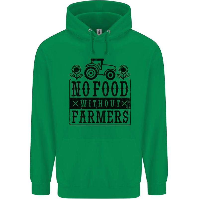 No Food Without Farmers Farming Childrens Kids Hoodie Irish Green