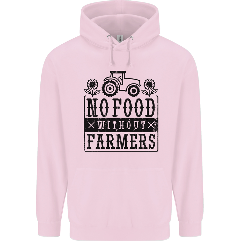 No Food Without Farmers Farming Childrens Kids Hoodie Light Pink